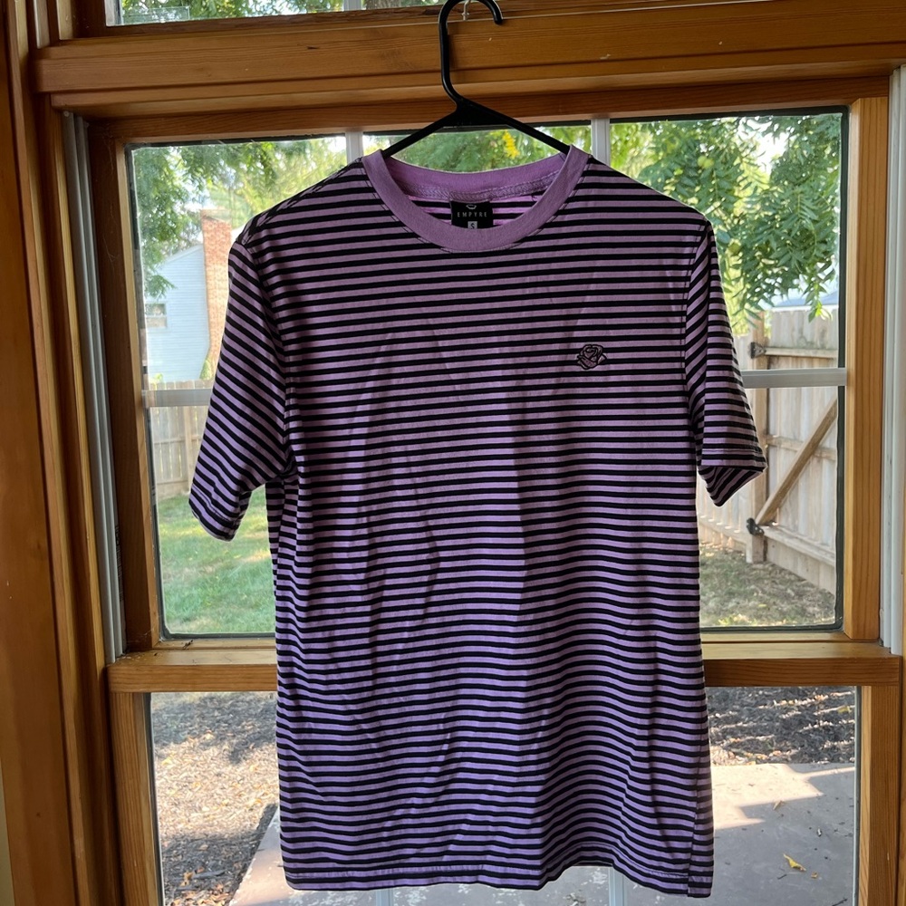 Purple and Black striped t shirt